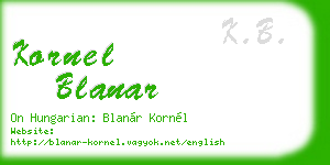 kornel blanar business card