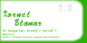 kornel blanar business card